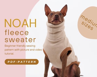 DOWNLOAD SEWING PATTERN / Noah-sweater for your dog, pdf sewing pattern with illustrated instructions and video tutorial - medium sizes