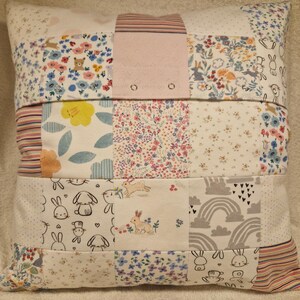 Memory cushion cover- upcycle your loved ones baby grows, vests, Tshirts etc into a patchwork cushion cover! image 12