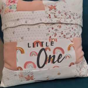 Memory cushion cover- upcycle your loved ones baby grows, vests, Tshirts etc into a patchwork cushion cover! image 9
