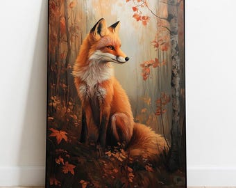 Autumn Fox Art Print: Woodland Nursery Decor (Digital Download)