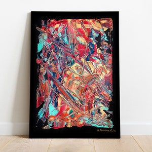 Moody Colourful Abstract Art, Multicolor Abstract Painting, Bright Colourful Art, Eclectic Home Decor, Contemporary Art Print