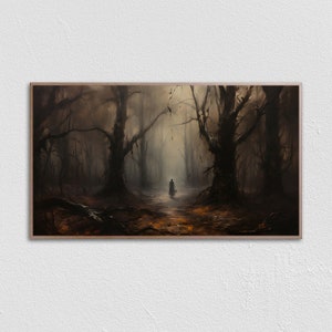 Vintage Gothic Autumn Forest TV Art: Moody Landscape (Digital Download)