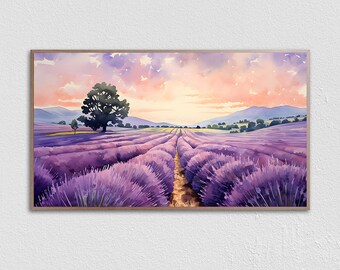 Paysage avec champ de lavande pour téléviseur Samsung Frame (téléchargement numérique)