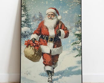 Vintage Santa Claus Printable Art: Retro Christmas Wall Art (Digital Download)