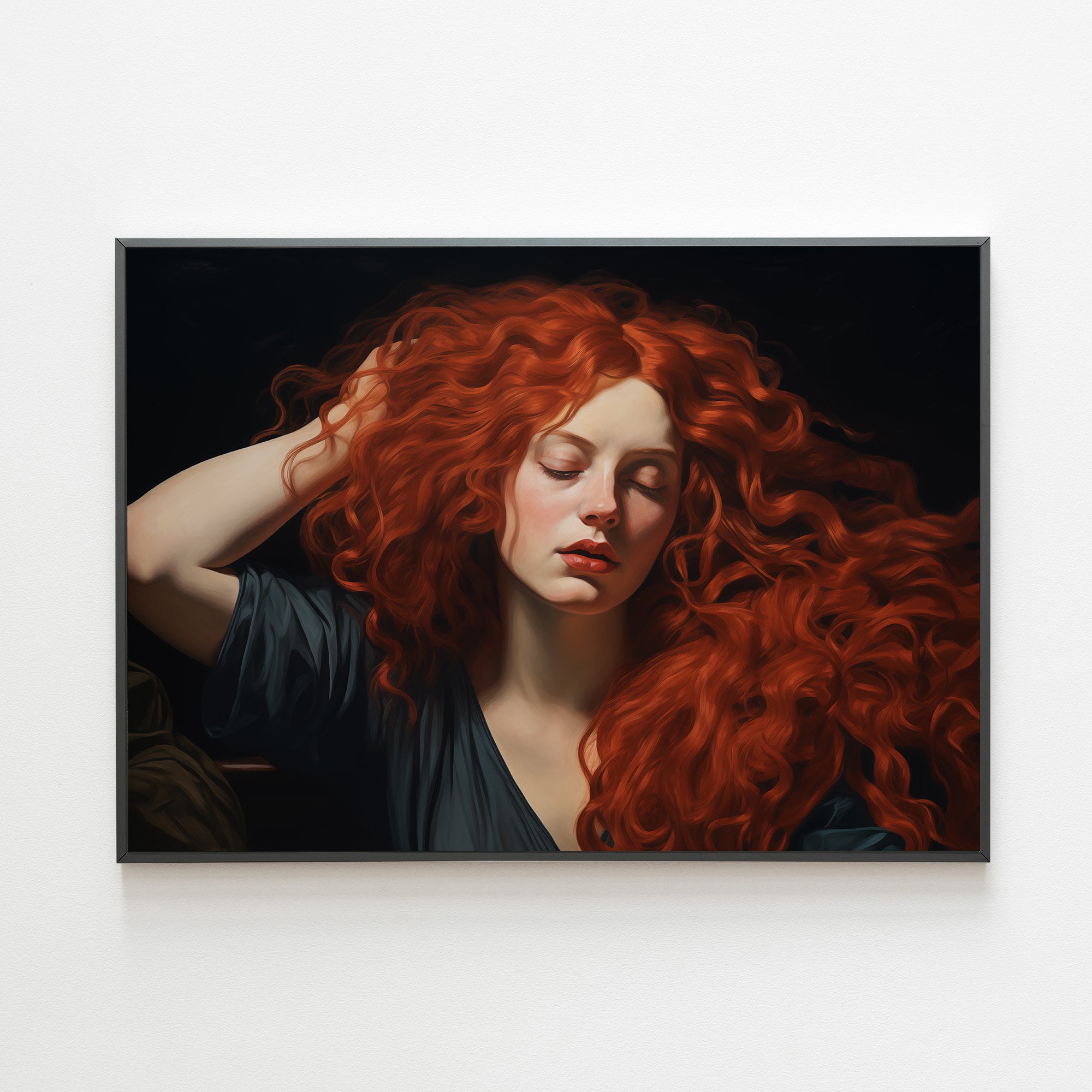 victorian-woman-painting-red-hair-art-woman-painting-printable-wall