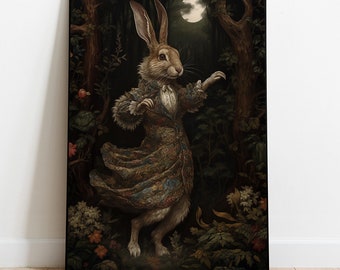 Victorian Rabbit Art Print: Renaissance Animal Portrait (Digital Download)