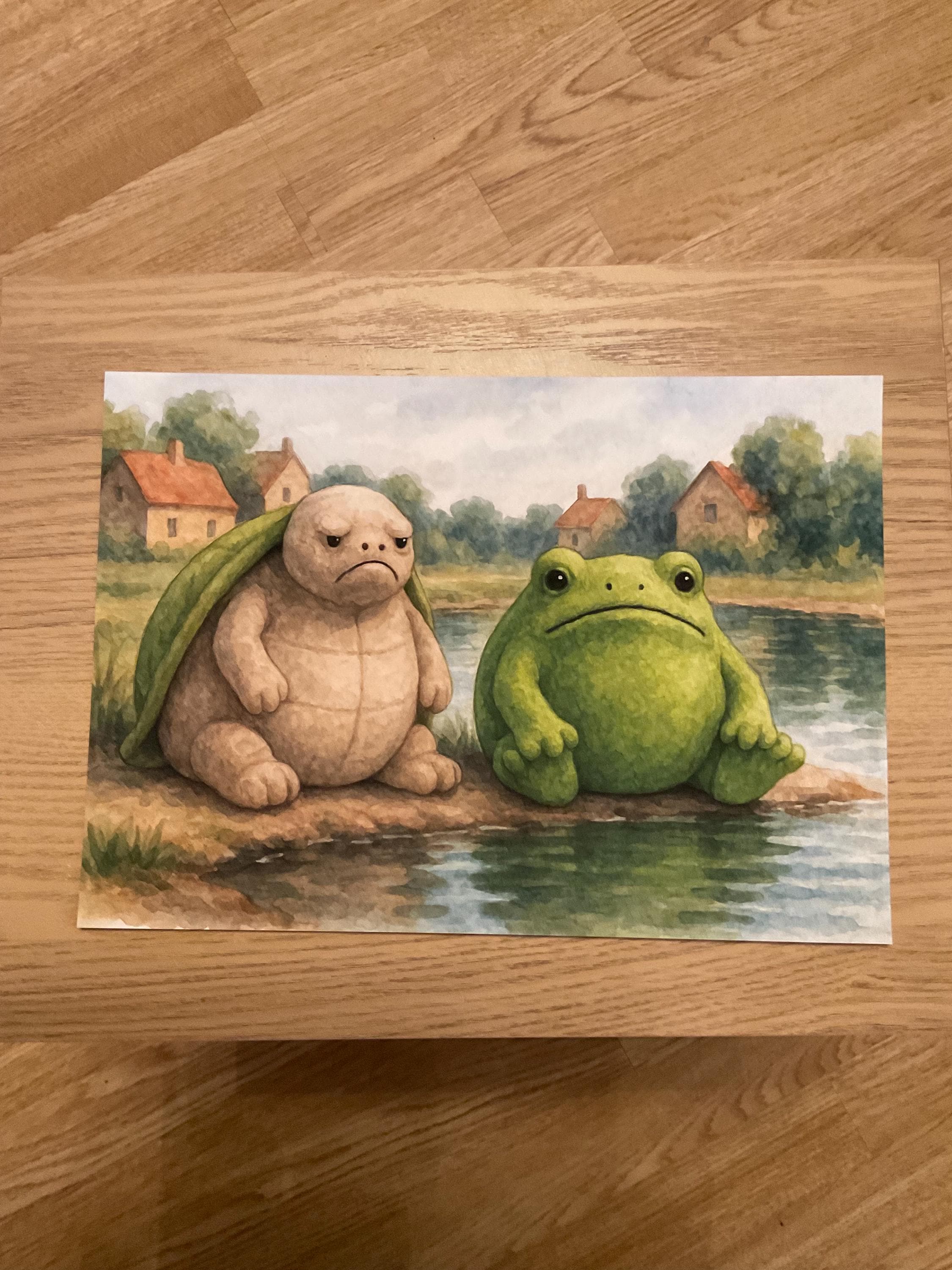 Jellycat Inspired Watercolour Ricky Rain Frog and Timmy Turtle