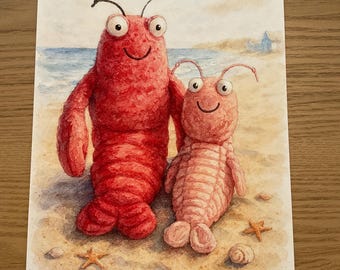 Jellycat inspiriert Aquarell Larry Hummer Druck