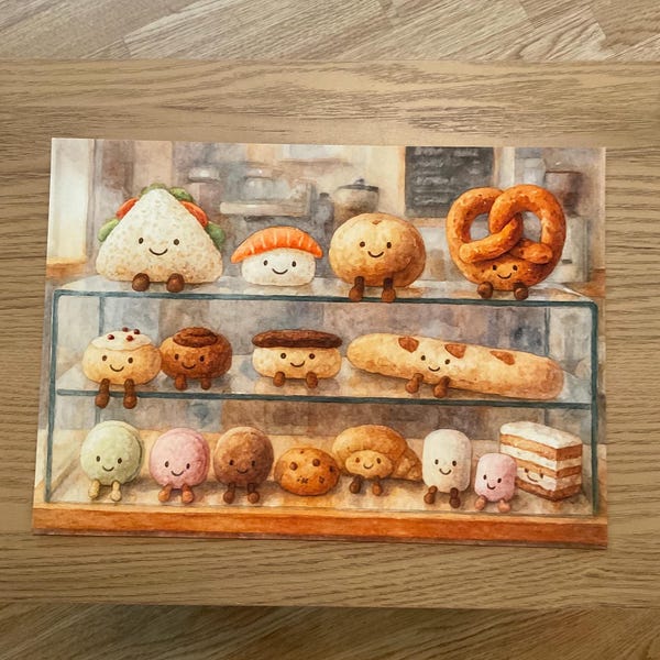 Op Jellycat geïnspireerde aquarel amuse in een patisseriecollectie