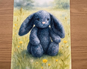 Jellycat Inspired Watercolour Luxe Hopscone Bunny Style Print
