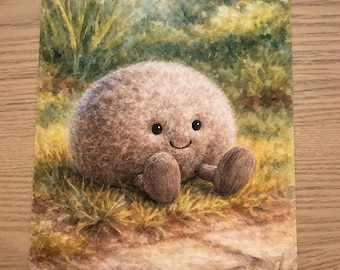Jellycat Inspired WatercolourAmusable Garden Pebble Print