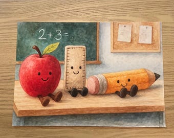 Impresión en estilo horizontal de pizarra con texto "Gracias, profesor" inspirado en Jellycat