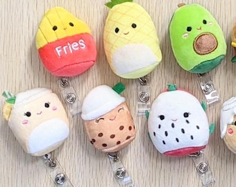 Squishmallow Foodie Plush Badge Reel - Sweets - Fruit - Taco -  Sushi