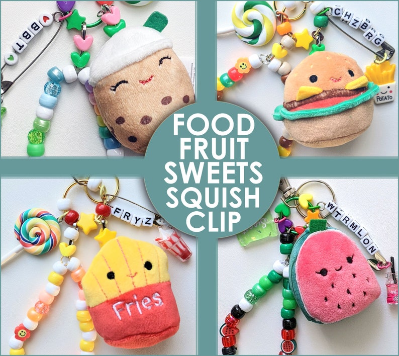 Squishmallow Food Squad Keychain Squishville Sweets Keychain Etsy