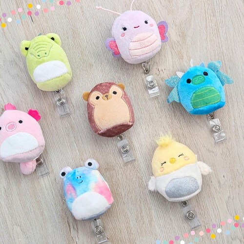 Squishmallow Plush Badge Reel,  Squishville ID Badge Holder