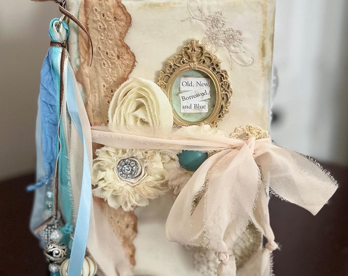 Featured listing image: Junk Journal Bridal Wedding Gift, Unique Christian Wedding Gifts, Vintage Flair Bridal Journal Keepsake