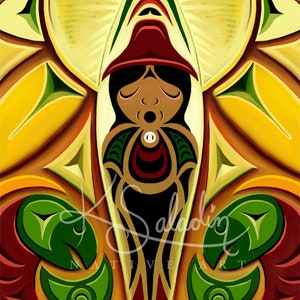 Coast Salish Woman on Paddle