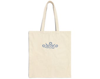 Vintage Corningware Blue Cornflower Cotton Canvas Tote Bag