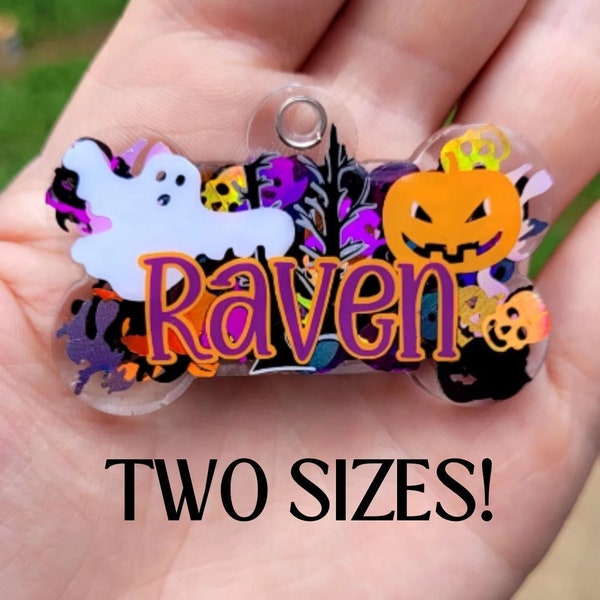 Halloween Pet Tag, Halloween Pet Collar, Halloween Resin Tag, Spooky Pet Tag, Custom Halloween Dog Collar, Halloween Dog Tag, Pet Tag