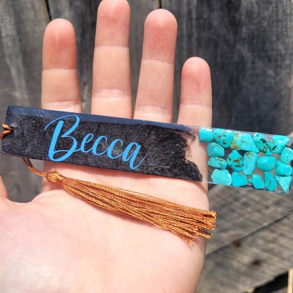 Western Bookmark, Personalized Bookmark, Turquoise Bookmark, Book Lover Gift, Bookmark For Her, Resin Bookmark, Resin Bookmark Personalized