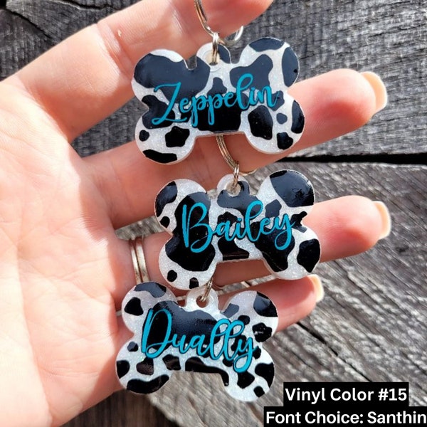Cowprint Dog Tag, Western Pet Tag, Western Dog Tag, Custom Pet Gifts, Christmas Pet Gifts, Resin Pet Tag, Western Dog Accessories, Dog Tag
