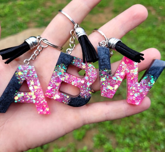 LittleHouseofResin Pink Glitter Keychain