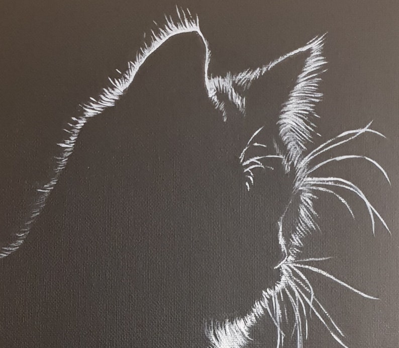 Acrylic Cat Painting Etsy