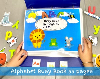 Alphabet Busy Book Printable ABC Quiet Book Toddler Busy Binder Kindergarten Pre-K Preschool Homeschool Learning Binder