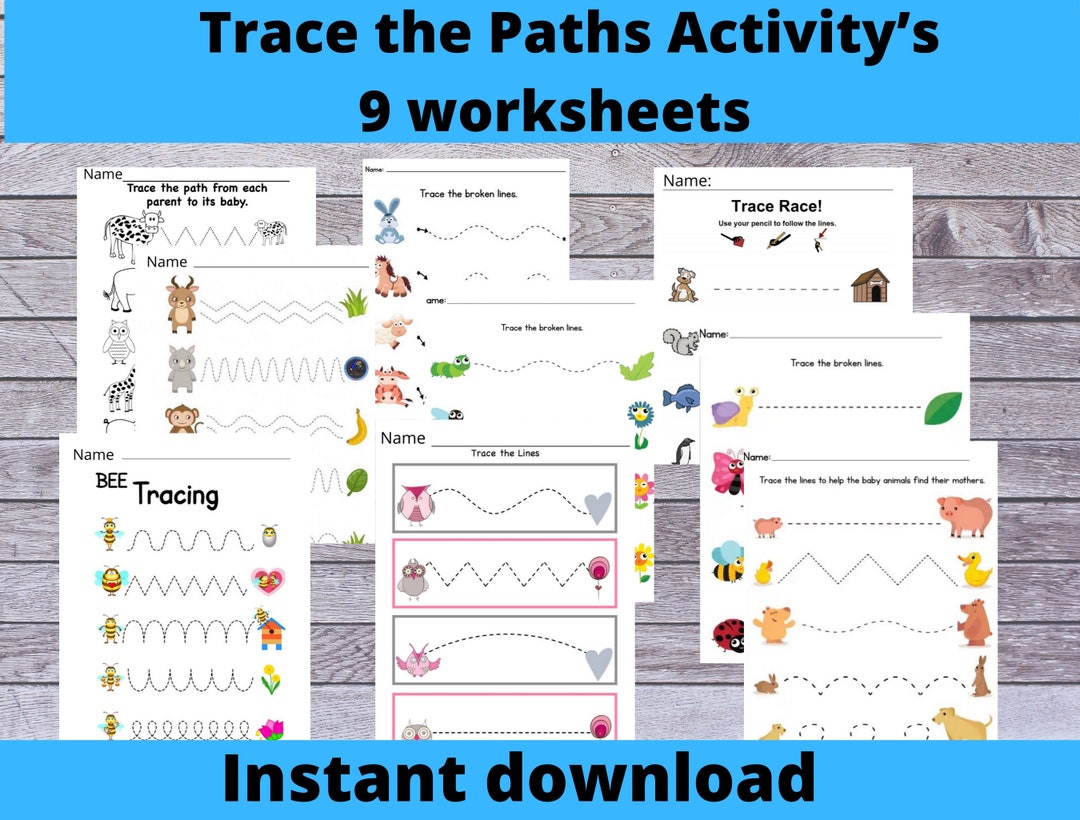Tracing Guide. Prep Tracing Practice, Pre-writing Worksheets, Line Tracing, Toddler ...