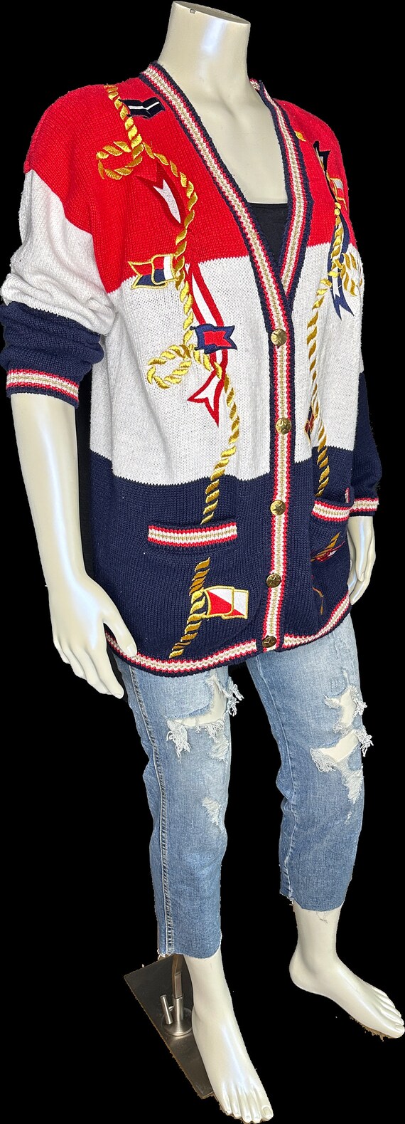 Vintage Karen Scott Nautical Sweater - image 3