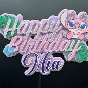 Happy birthday Angel stitch cake topper cake topper