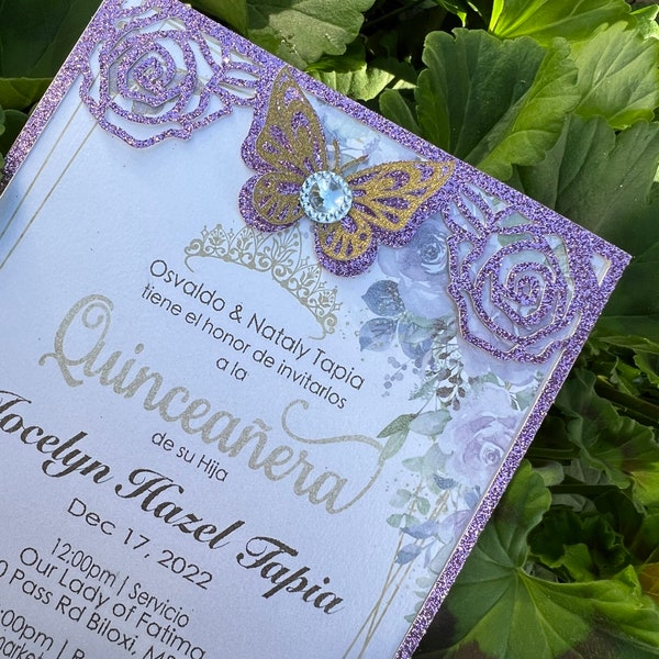 Butterfly Invitation Quinceanera Cutout Etsy