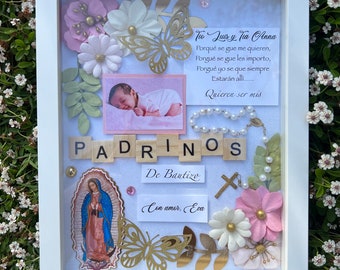 Godparent proposal shadow box, godparent proposal, shadow box, godparents, shadow box, baptism, baptism godparents, bautizo,Abuelitos