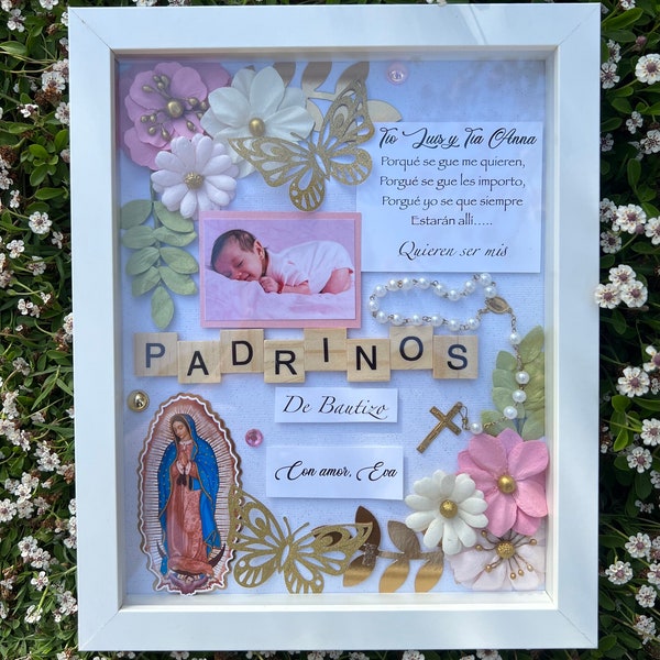 Godparent proposal shadow box, godparent proposal, shadow box, godparents, shadow box, baptism, baptism godparents, bautizo,Abuelitos