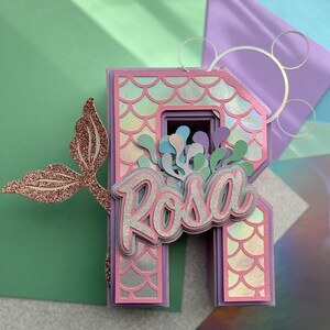 Mermaid Cake Topper: Personalized Birthday Party Decor (8x8’’)