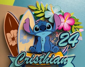 Stitch Cake Topper: Hawaiian Party Decorations