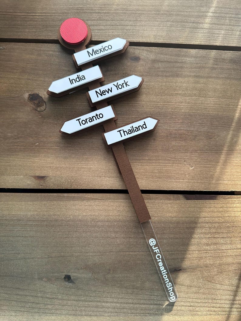 Custom Sign Post Location Cake Topper - Various Number of Locations - Etsy