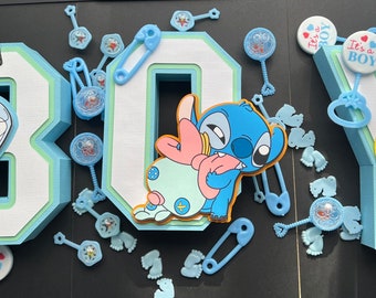 3D Stitch Angel Stitch , Its a Boy, Baby Boy, It's a Girl Baby