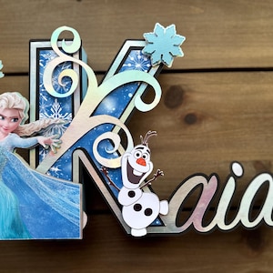 Frozen 3-D letters with name , frozen, Elsa, Ana , Olaf