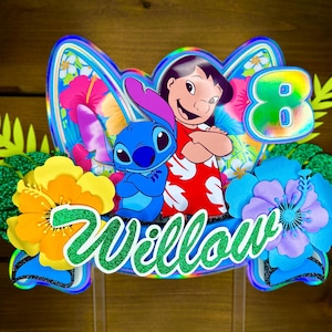 Lilo Stitch Cake Topper, Birthday Party Centerpiece for Table Decor , Child Cake Topper, Lilo & Stitch Party Cake Topper
