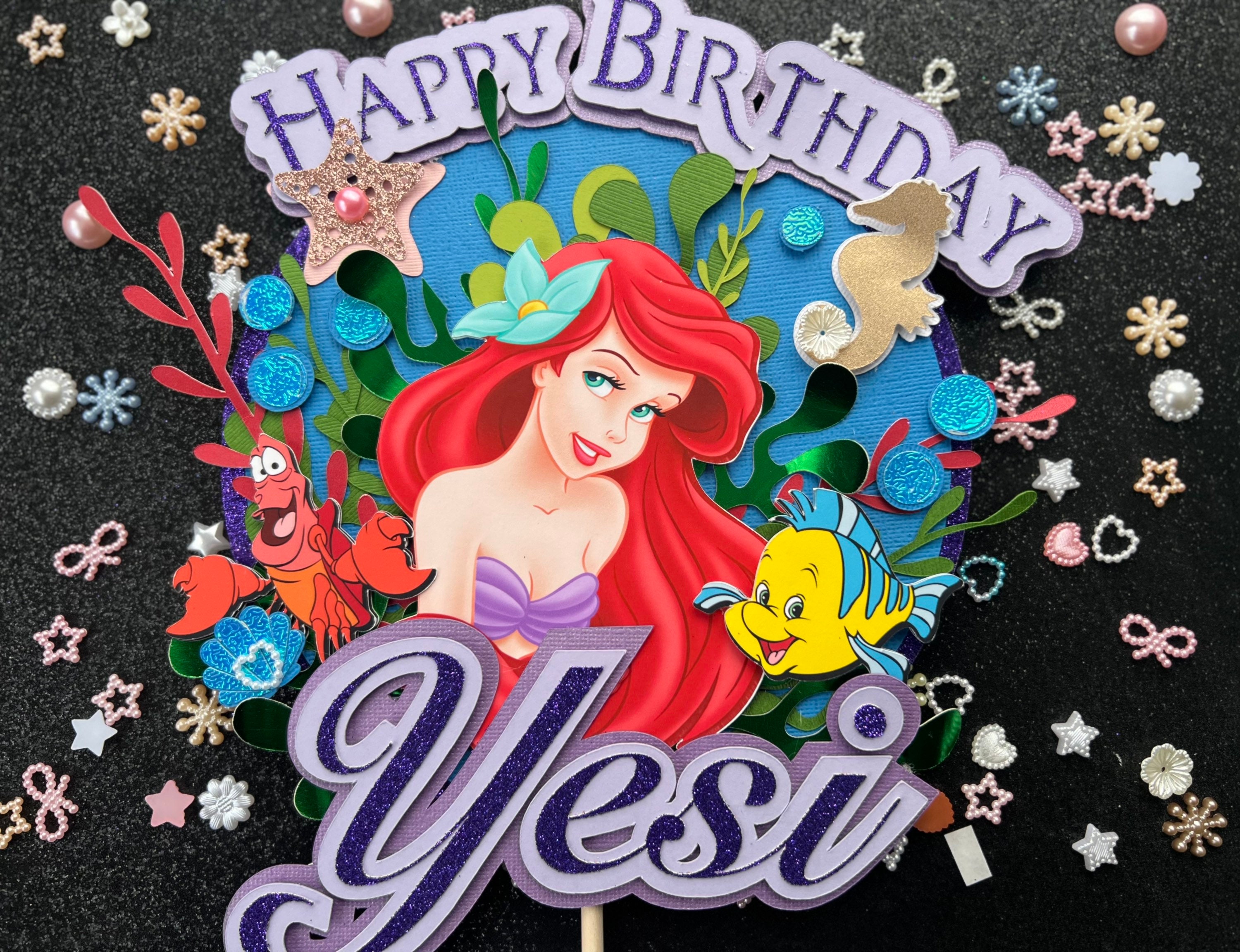 Little Mermaid Cake Topper Cake Topper Mermaid Etsy