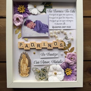 Godparent Proposal Shadow Box: Baptism Gift, Customizable Quote