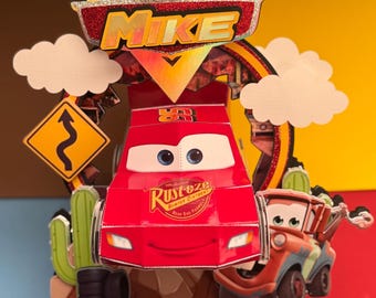 3D Lightning McQueen Cake Topper