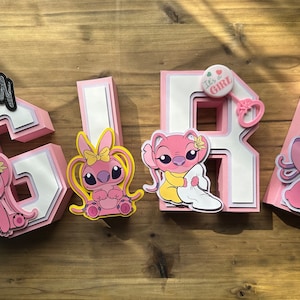 3D Baby Girl Stitch Letters: Baby Shower Decor