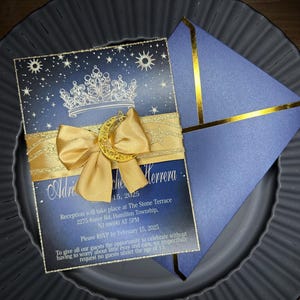 Convites para uma noite sob as estrelas Cartões Convite Convite para quinceanera Convite para doces dezesseis anos