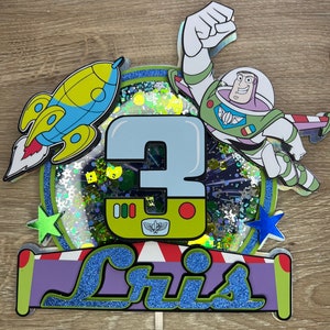 Personalized Buzz Lightyear Cake Topper: Toy Story Birthday Party Decor