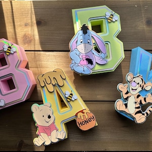 3D baby Winnie the Pooh 3D letters, baby shower  gender reveal
