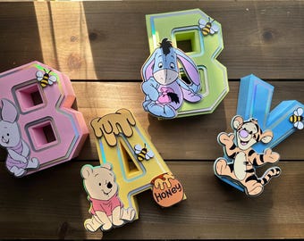 Pooh 3D Letters: Baby Shower Decor