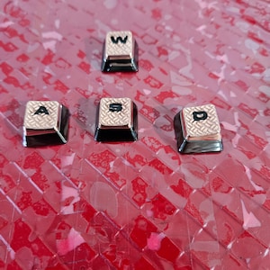 Custom Artisan Metal Cherry MX Corsair Gaming Modifier WASD Mechanical Keyboard Keycaps