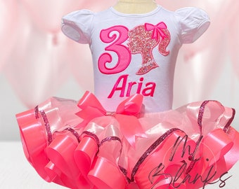 Personalized Birthday Tutu Outfit, Party Girl Shirt, Doll Theme
